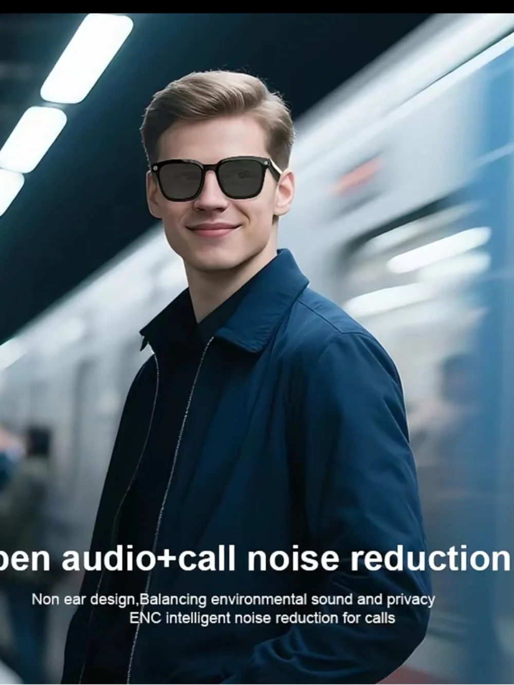 Wireless Smart Video Glasses in Black with Built-In Camera